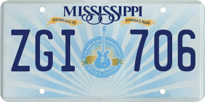 MS license plate ZGI706