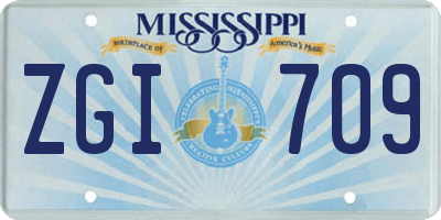 MS license plate ZGI709