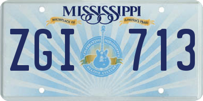 MS license plate ZGI713