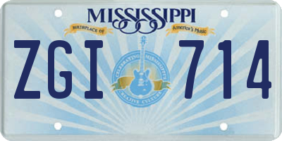 MS license plate ZGI714