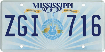 MS license plate ZGI716