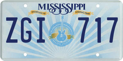 MS license plate ZGI717