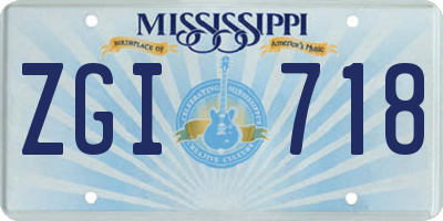 MS license plate ZGI718