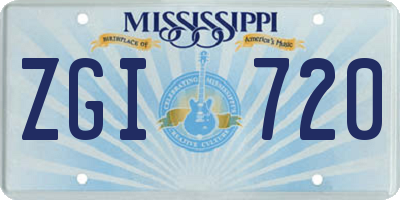 MS license plate ZGI720