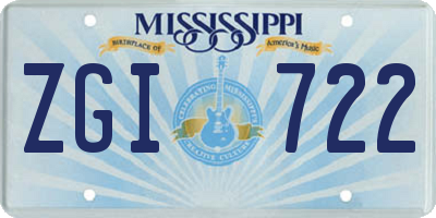 MS license plate ZGI722