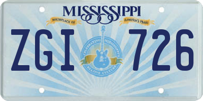 MS license plate ZGI726