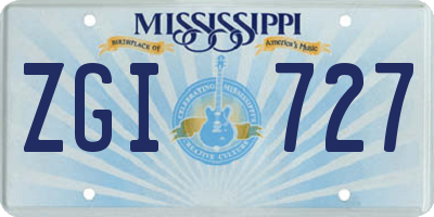 MS license plate ZGI727