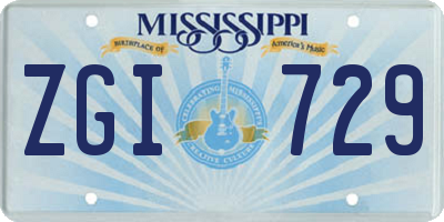 MS license plate ZGI729