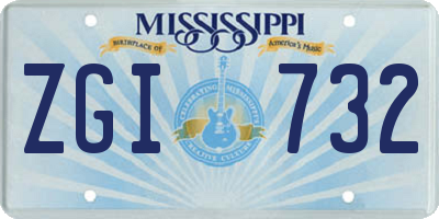 MS license plate ZGI732