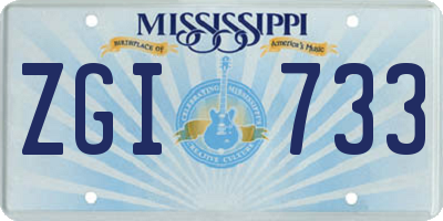 MS license plate ZGI733