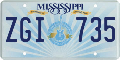 MS license plate ZGI735