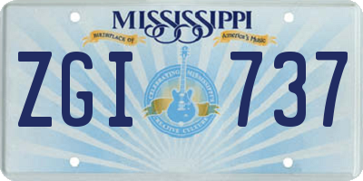 MS license plate ZGI737