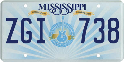 MS license plate ZGI738
