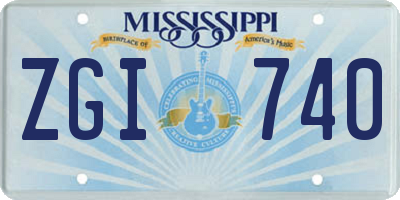 MS license plate ZGI740