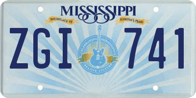 MS license plate ZGI741