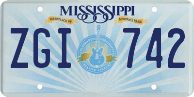 MS license plate ZGI742