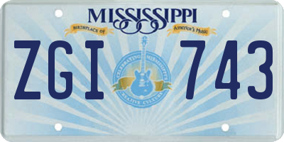 MS license plate ZGI743