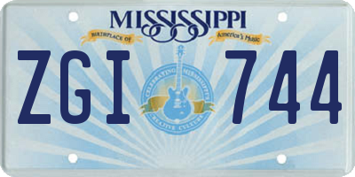 MS license plate ZGI744
