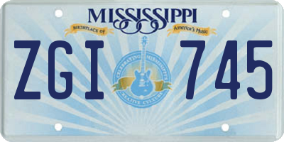 MS license plate ZGI745