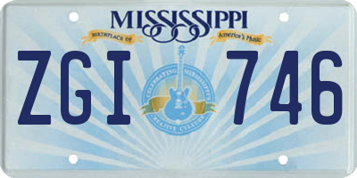 MS license plate ZGI746