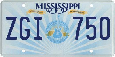 MS license plate ZGI750