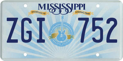 MS license plate ZGI752