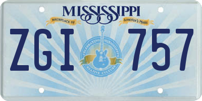 MS license plate ZGI757