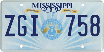 MS license plate ZGI758