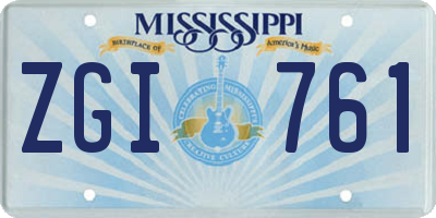 MS license plate ZGI761