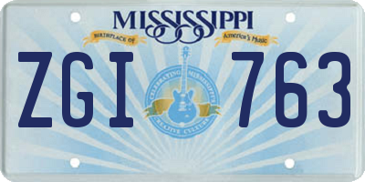 MS license plate ZGI763