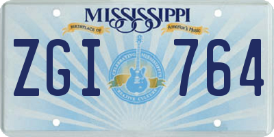 MS license plate ZGI764