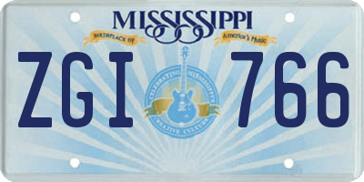MS license plate ZGI766