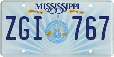 MS license plate ZGI767