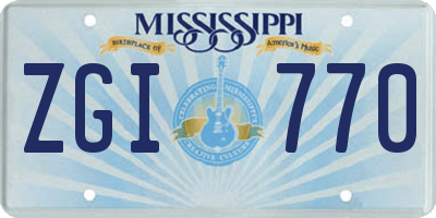 MS license plate ZGI770