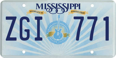MS license plate ZGI771