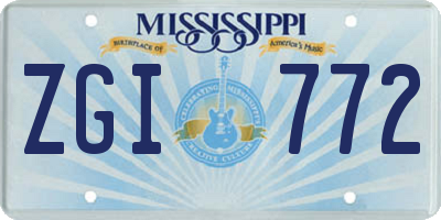 MS license plate ZGI772