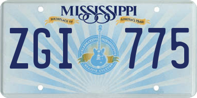 MS license plate ZGI775