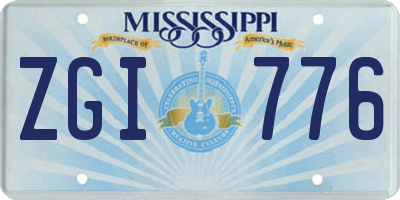 MS license plate ZGI776