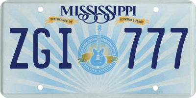 MS license plate ZGI777