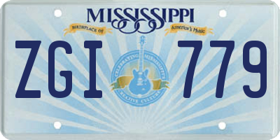 MS license plate ZGI779