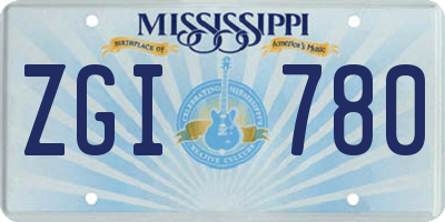 MS license plate ZGI780