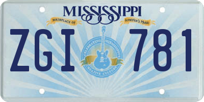 MS license plate ZGI781