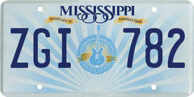 MS license plate ZGI782