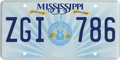 MS license plate ZGI786