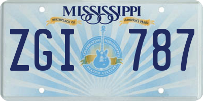 MS license plate ZGI787