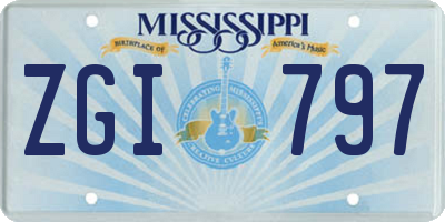 MS license plate ZGI797
