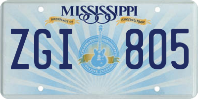 MS license plate ZGI805