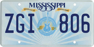 MS license plate ZGI806