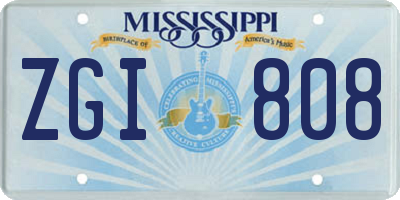 MS license plate ZGI808