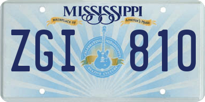 MS license plate ZGI810